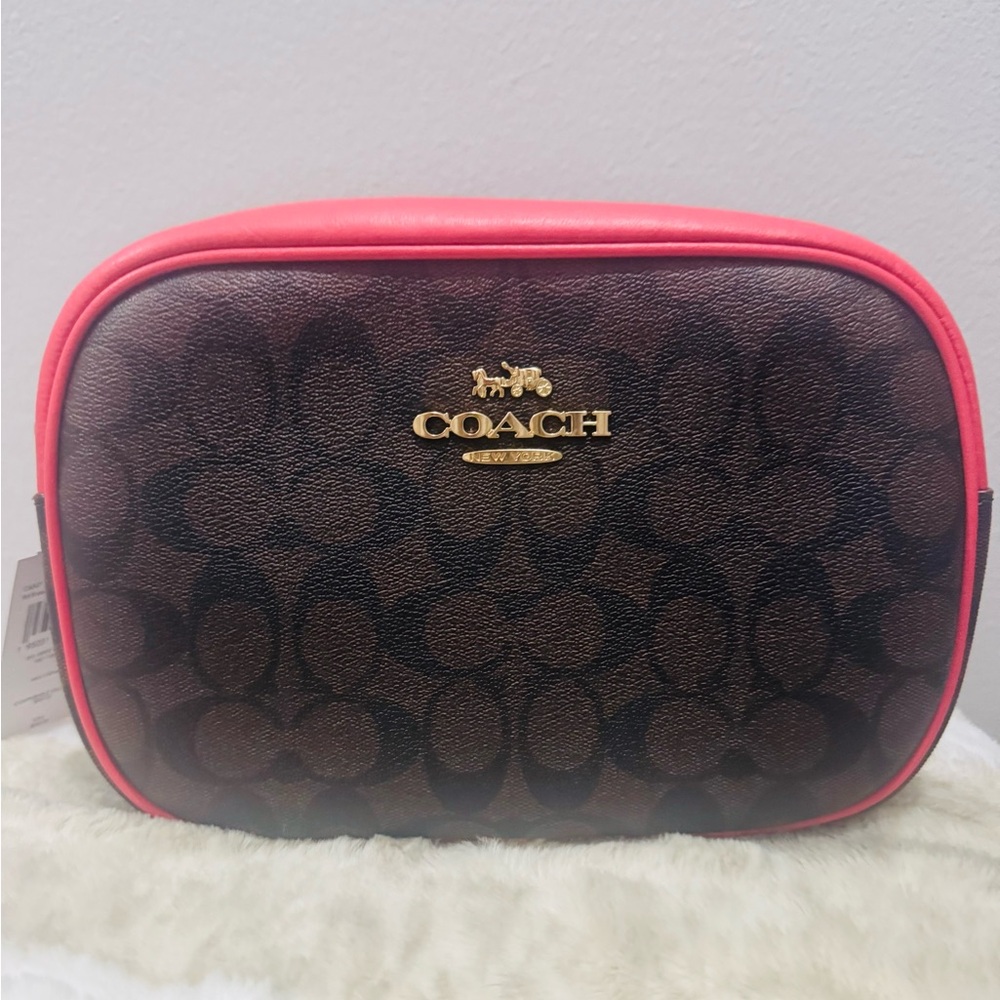 Coach Red and Brown crossbody purse